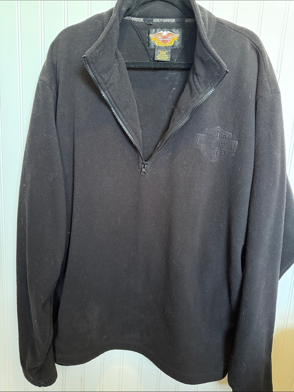 Harley-Davidson Black Men's Half-Zip Pullover Fleece
